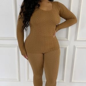 Mocha-Seamless Top & Leggings Set